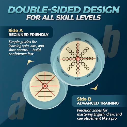 Cue Balls for Pool Table - Durable, Scratch-Resistant Weighted Cue Ball Trainer - Training Focused & Easy to Clean - Regulation Size, Marked Targeted Design for Beginners & Coaches