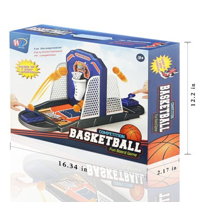 Basketball Shooting Game Toy, Funny Shooting Game, Desktop Table Basketball Games Set, Fast and Frenzied Launching ball - Including 1 Basketball Stand and 10 Balls, Gift for Kids 3 4 5 6 7 8 Year Old - color: Blue