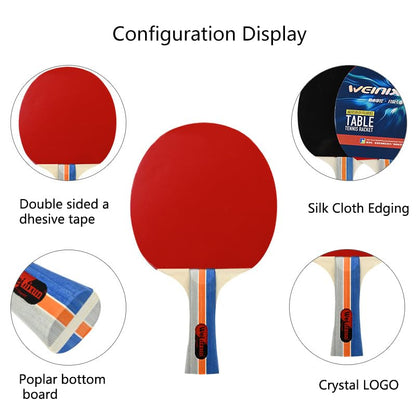 Table Tennis Racket Set with Retractable Net, Ping Pong Set Portable,4 Paddles, 6 Balls, withCarrying Case
