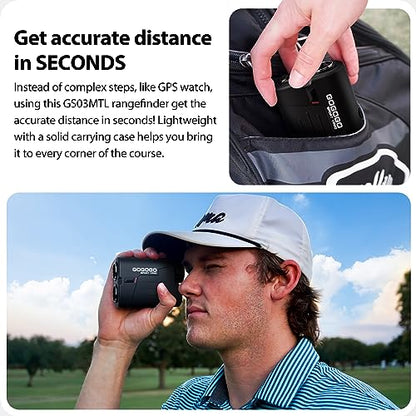 Gogogo Sport Vpro GS03 Laser Golf/Hunting Rangefinder, 1000/1200 Yards Laser Range Finder with 6X Magnification Ultra-Clear View, Lightweight, Slope, Pin-Seeker & Flag-Lock & Vibration - color: GS03MTL