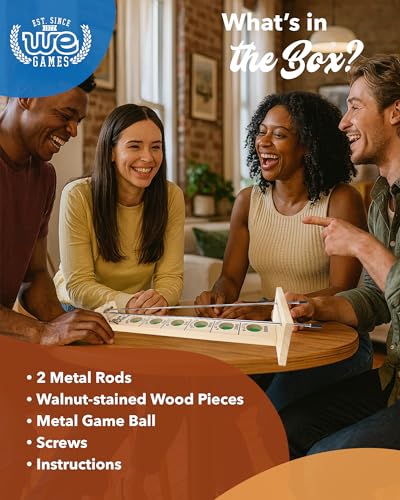 WE Games Shoot the Moon Game (10 Count), Large 18 inch Size, Solid Natural Wood, Retro Games for Adults, Classic Table Top Board Game - size: 10 units