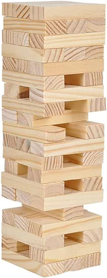 The Dreidel Company Wooden Blocks Stacking Tumbling Tower Game, Pull, and Tumble Blocks, Sensory Learning, Game Night, 6" Inches (4-Pack) - size: 4-Pack
