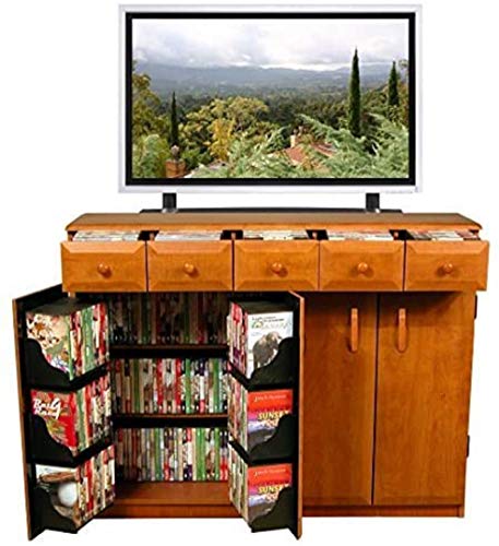 Venture Horizon Media Cabinet with Drawers (Cherry) - color: Cherry
