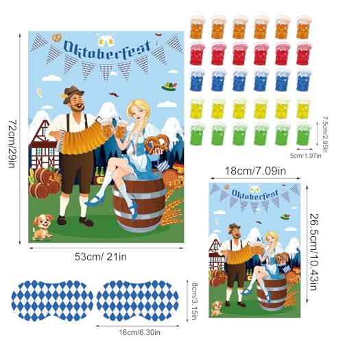 PLULON Oktoberfest Games Pin The Beer on The Hand with Beer Oktoberfest Party Decorations Funny Games Supplies for Bavarian Beer Festival Oktoberfest Party Favors - style: Oktoberfest