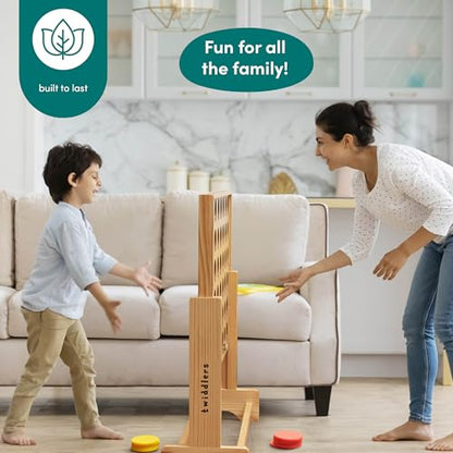 TWIDDLERS - Wooden Giant 4 in a Row Game Outdoor Indoor in 3 Height Levels (All Weather) with Carrying Bag, Life Size Four in a Row Wedding Yard Games for Kids Adults Family, Jumbo Connect Board Game