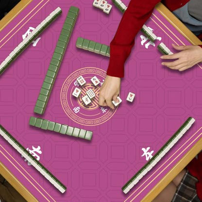 Mahjong Mat, Non-Slip Noise Reducing Game Mat, 31.5 Inch Mahjong Table Mat,Mahjong Mat with Cloth Bag and Carton Storage,Suitable for Mahjong, Dominoes, Solitaire and Other Games. (Pink) - color: Pink