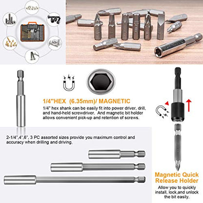 ENERTWIST Drill Bit Set, 112-Pieces 1/4" Hex Shank Impact Driver Bits and Screwdriver Bits Set Assorted in Tough Case for Wood Metal Cement Drilling and Screw Driving, ET-DBA-112 - style: 112PCS