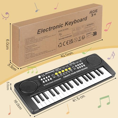 Kids Piano Keyboard - 37 Keys Piano Toys for Kids, Beginner Keyboard Piano for Kids, Educational Musical Toy for Kid, Electronic Keyboard Piano with Microphone for 3 4 5 6 7 8 Year Old Boys Girls Gift