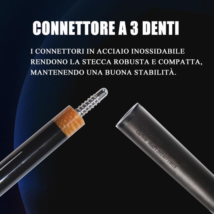 Carbon Fiber Pool Cue – 12.9mm, 14mm and 12.4mm, 2-Piece Billiard Cue Stick for Women/Men, Professional Break Cue for Snooker, 8-Ball, 9-Ball, Home & Club Use - color: Black 4