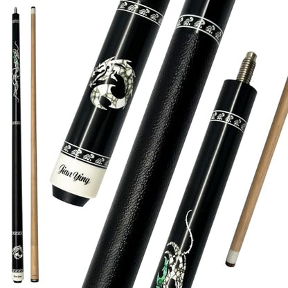 Professional Pool Cue 58" 10.5/12.5mm Tip Maple Shaft 1/2 Joint Ergonomic Grip Billiard Stick for Adults - color: PC23-10.5-set