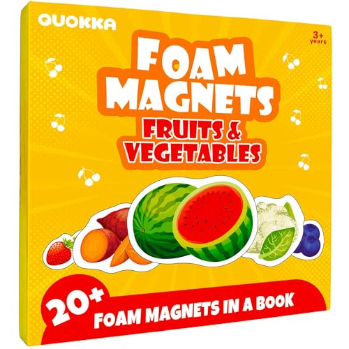 Quokka Travel Magnetic Puzzles for Toddlers 1-3 – 20+Pcs Fruits & Vegetables Game – Fun Travel Game Toy for Kids Ages 3-5 – Strong Magnets for Car Activities – Fun Toddler Puzzle Ages 2-4 - color: 07. Fruits and Vegetables