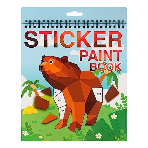 AEAHALY Animal Crafts for Kids Ages 4-8 Sticker Paint Books Sticker Book for Kids Ages 4-8 Boys and Girls Birthday Gifts Party Favor, Travel Activity Book Set for Learning - style: Animal