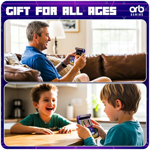 Orb - Mini Arcade Machine, 300 in-Built Games, 8-Bit Retro Arcade Games, 2.5” Full Colour Screen, 8-Way Joystick, 2 Buttons, Volume Control - color: Arcade 300 (300 Games)