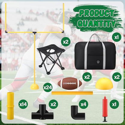 Realspring 2 Set Football Goal Post Yard Football Chairs Outdoor Games Outdoor Toss Goal Post Set for Backyard, Beach, Park, Tournaments, Sports Training