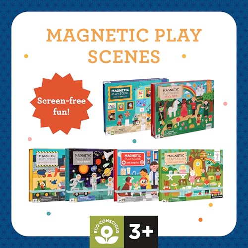 Petit Collage Outer Space Play Scene Mix and Match Magnetic Pieces, Ages 3+, 2 Scenes and 54 Pieces - color: Mag Play Scene Outer Space