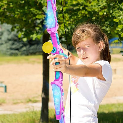 2 Pack of Kids Bow and Arrow Set, Football Toss Game with 4 Inflatable Balls