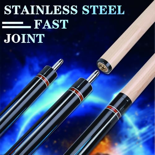 Canadian Maple Pool Cue Sticks (10mm/11.5mm/13mm), 58" 2-Piece Pool Sticks with Low Deflection Shaft,Billiard Sticks for Home, Bar, and Tournament Play - color: Blue 10mm with case