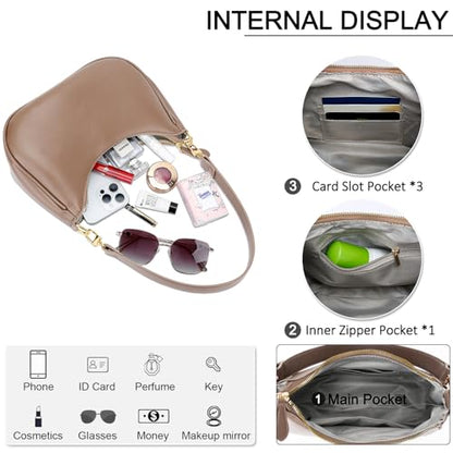 KKXIU Shoulder Bag for Women Cute Hobo Purses and Handbags Retro Clutch Underarm Purse | Cute - color: Khaki2