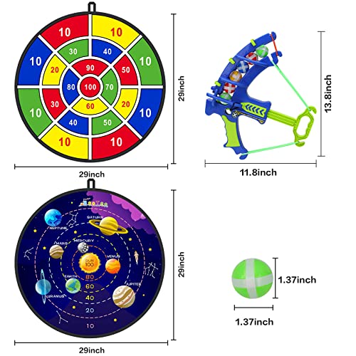 BooTaa 29" Large Dart Board for Kids, Kids Dart Board with Sticky Balls, Boys Toys, Indoor/Sport Outdoor Fun Party Play Game Toys, Birthday Gifts for 3 4 5 6 7 8 9 10 11 12 Year Old Boys Girls - style: 100 Scores +Outer Space + Bow
