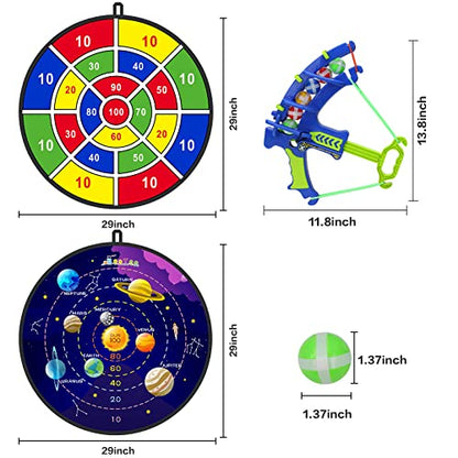 BooTaa 29" Large Dart Board for Kids, Kids Dart Board with Sticky Balls, Boys Toys, Indoor/Sport Outdoor Fun Party Play Game Toys, Birthday Gifts for 3 4 5 6 7 8 9 10 11 12 Year Old Boys Girls - style: 100 Scores +Outer Space + Bow