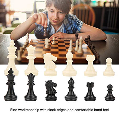 Chess Set,International 32 Standard Chess Pieces Replacement Tournament Chessmen with Kings Queens Castles for Children Teenager Adults