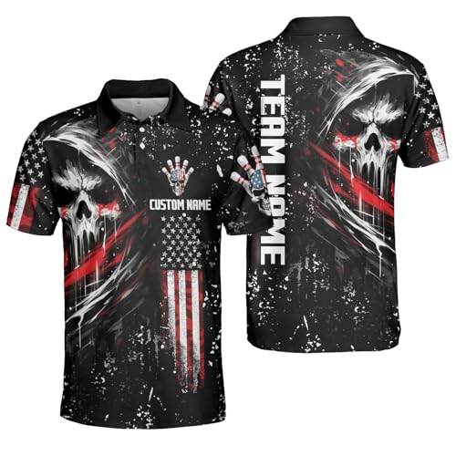 GABITA Personalized Bowling Jerseys for Men, Custom Bowling Shirts, Funny Bowling Shirts Gift for Bowler Team Player - color: A15