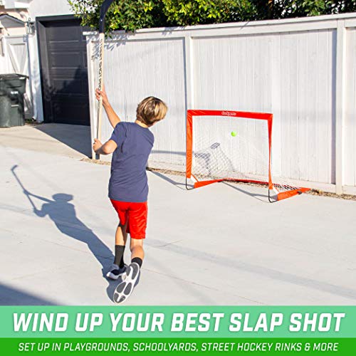 GoSports Street Hockey - Choose Between Goal Set with Sticks, Balls (6 Pack) or Sticks (2 Pack) - style: Street Hockey Goal Set