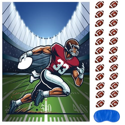 BASHOUT Football Party Game Set, Pin The Football Activity with 24 Stickers, Indoor Group Games for Adults