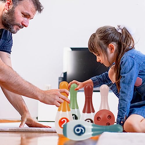 RiToEasysports Premium Plastic Kids Bowling Set, Funny Educational Toy Bowling Pins and Balls for Gross Motor Skills and Hand Eye Coordination