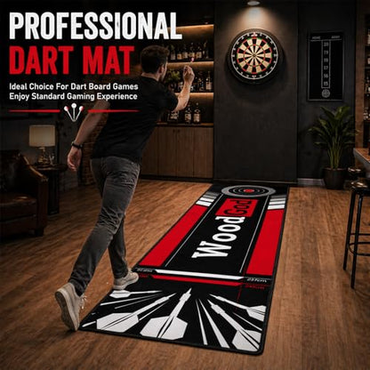 Dart Mat, 118x24inch, Dart Mat with Throw Line for Steel Tip & Soft Tip, Professional Dart Rug, Anti-Slip, Protects Floor and Darts