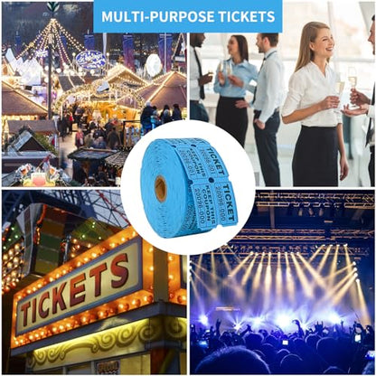 L LIKED Raffle Tickets Double Rolls 1000 Per Roll 50/50 Raffle Tickets for Events,Carnivals, Entry, Class Reward, Prizes(Blue) - color: 1000 Blue