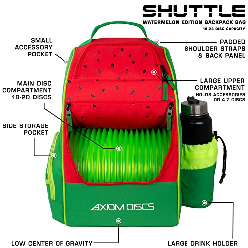 Axiom Discs Shuttle Disc Golf Backpack Bag (Choose Your Style and Color) - color: Watermelon Edition, style: Without Velcro Side Panel