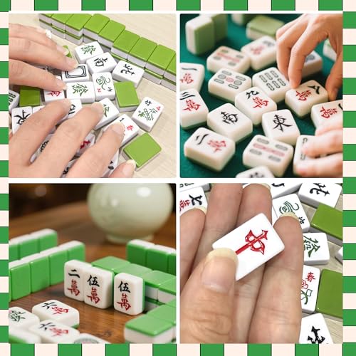 Mini Chinese Mahjong Set - 144pcs Traditional Travel Game with Case, Portable Small Mahjong for Beginners - Travel Mahjong Set (0.94 × 0.67 × 0.47) - size: 0.94 × 0.67 × 0.47-Mini Chinese Mahjong Set