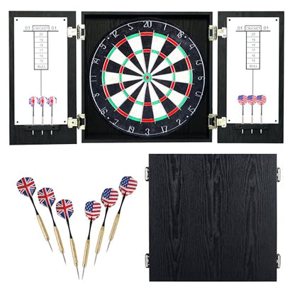 Hathaway Winchester Dartboard & Cabinet Set - color: Black