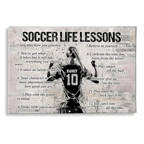 Personalized Soccer Life Lessons Canvas, Soccer Life Lessons Personalized Canvas Print, Custom Soccer Poster Print, Motivational Soccer Gift For Boys, Men, Soccer Players - color: Design 01
