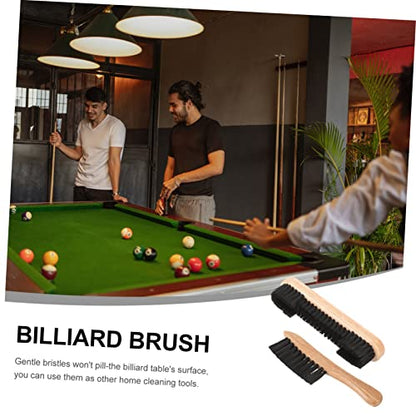 BESPORTBLE 2pcs Pool Table Cleaning Brush Set Wooden Billiards Table Dust Removal Tool Multi-Purpose Rail Surface Cleaner Compact Design for Efficient Maintenance