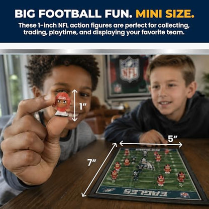 Party Animal TeenyMates NFL Football Action Figures Gift Set | Includes football field puzzle,11 officially licensed 1" player figures & coach; Football toy for kids & fans