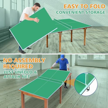 7/8/9ft Mid-Size Ping Pong Conversion Top with Net Set for Billiard and Pool Tables - Regulation Top Converts Billiards into Ping Pong Table Blue/Green/Black - color: Green, size: 7 FT