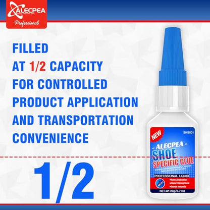 ALECPEA 20g Shoe Glue - Flexible Instant Adhesive for Sole Repair & Restoration - Waterproof Heavy Duty Sneaker Glue for Boots, Heels, Hiking Shoes, Leather & Rubber - Sets in 15 Seconds - size: 20g/1Pack, style: Shoe Glue