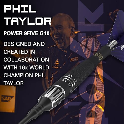 Target Darts Phil Taylor Power 9-Five Gen 10 18G 95% Tungsten Soft Tip Darts Set