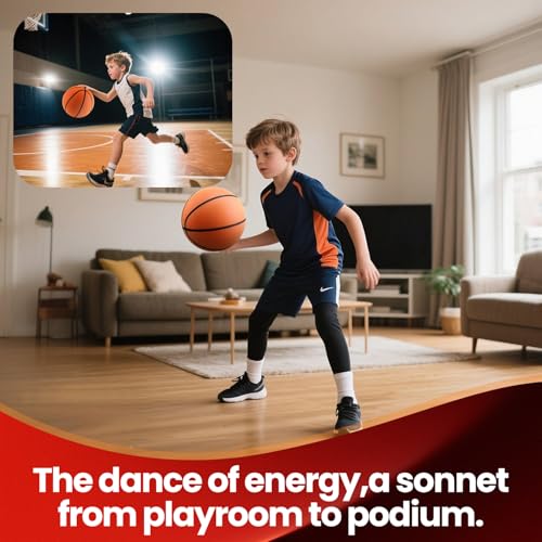 Silent Basketball Size 7- Grooved Dribble Dream Silent Basketball, Pro PU Form Indoor Ball for Training Home & Indoor Activities. Real Feel Higher Bounce Quieter.