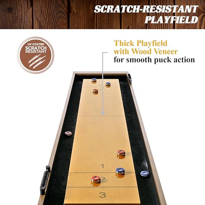 Barrington Urban Shuffleboard Table with Scratch-Resistant Playfield and 8-Puck Set - size: 9 Ft.