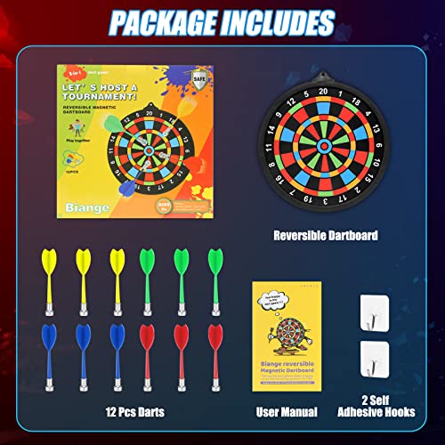 Magnetic Dart Board w/ 12 Darts, Kids Dartboard Gifts, Safe Indoor Outdoor Games for Kids 8-12, Teen Gifts for 6 7 8 9 10 11 12 13 14 Year Old Boys Girls