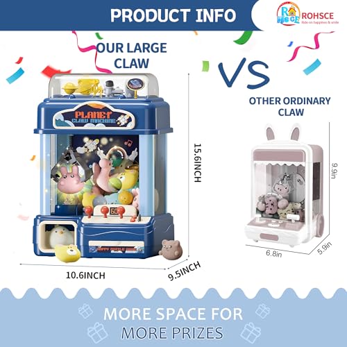 Claw Machine for Kids – Large Toy Claw Machine with Music Lights, Vending Machine Toy for Boys Girls, Includes Toys Inside, USB Rechargeable Candy Claw Game Machine for Kids Ages 4-12 - style: Large Space Explorer