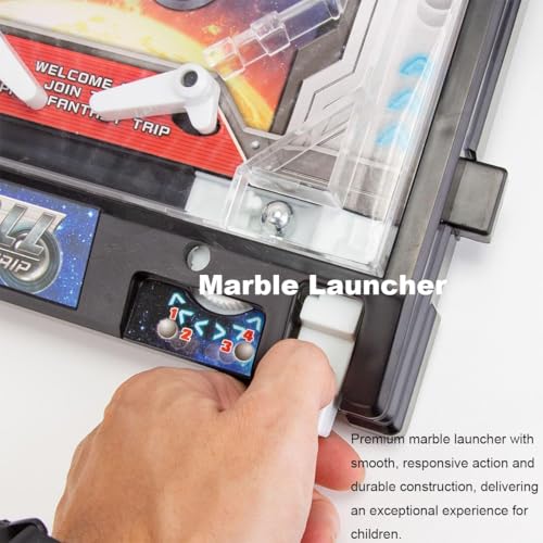Pinball Games Machine with Light and Stand, Desktop Pinball Ball Shooting Game for Family Kids, Birthday Party Gift, Mini Pinball Game Machine