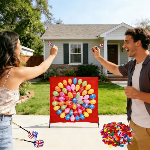 Balloon Dart Board, Carnival Fair Balloon Pop Game, Balloon Dart Game Board Set with 2 Darts & 500 Balloons, Classic Target Game for Birthday Parties, Carnivals