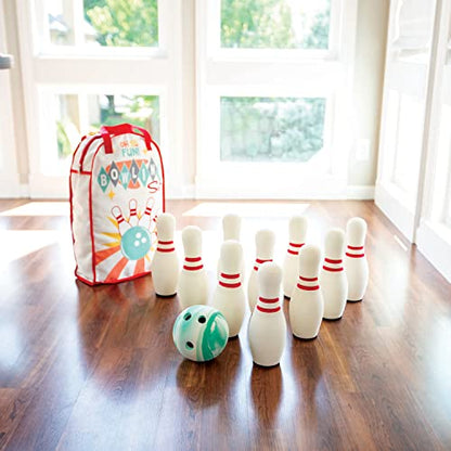 MindWare Oh So Fun! Deluxe Bowling Set – Safe & Fun Foam Bowling Set for Kids Ages 3 & Up