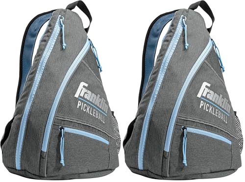 Franklin Sports Pickleball Bags - Sling Bag Backpack for Gear + Equipment - Men + Women - Holds Paddles, Balls + Accessories - color: Gray/Blue, size: One Size (Pack of 2)
