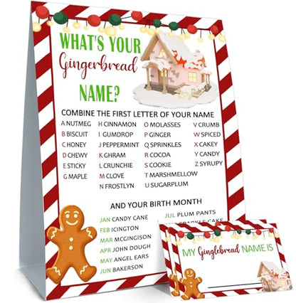 Christmas Party Decorations-Christmas Decorations-Christmas Party Games-What is Your Gingerbread Name? - style: Christmas 1