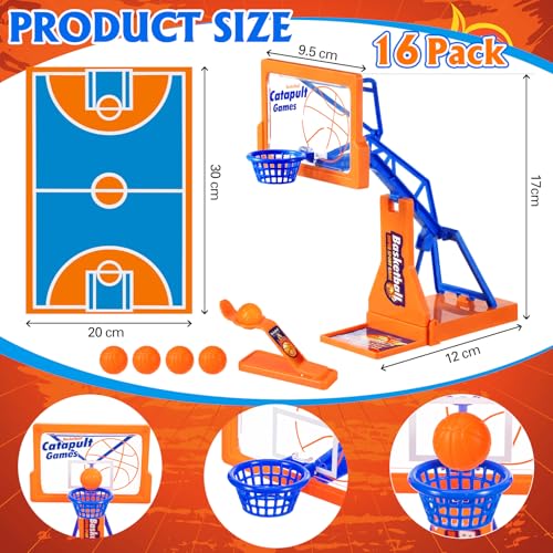 VioraWhite 16 Pack Basketball Game Toys Tabletop Basketball Shooting Game Mini Desktop Gift Desk Games for Adults Office Relax Reduce Stress Basketballs Prize Party Favors Birthday Gift (Blue) - color: Blue